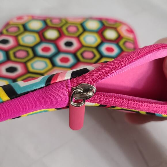 Ipad Tablet Case School Dorm Candie Soft Padded Zip Hot Pink Geometric 9½" x 8" - Picture 5 of 11